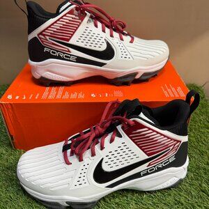 Nike Force Savage Pro Shark 3 P PE Football Cleats White Crimson FJ8163-102